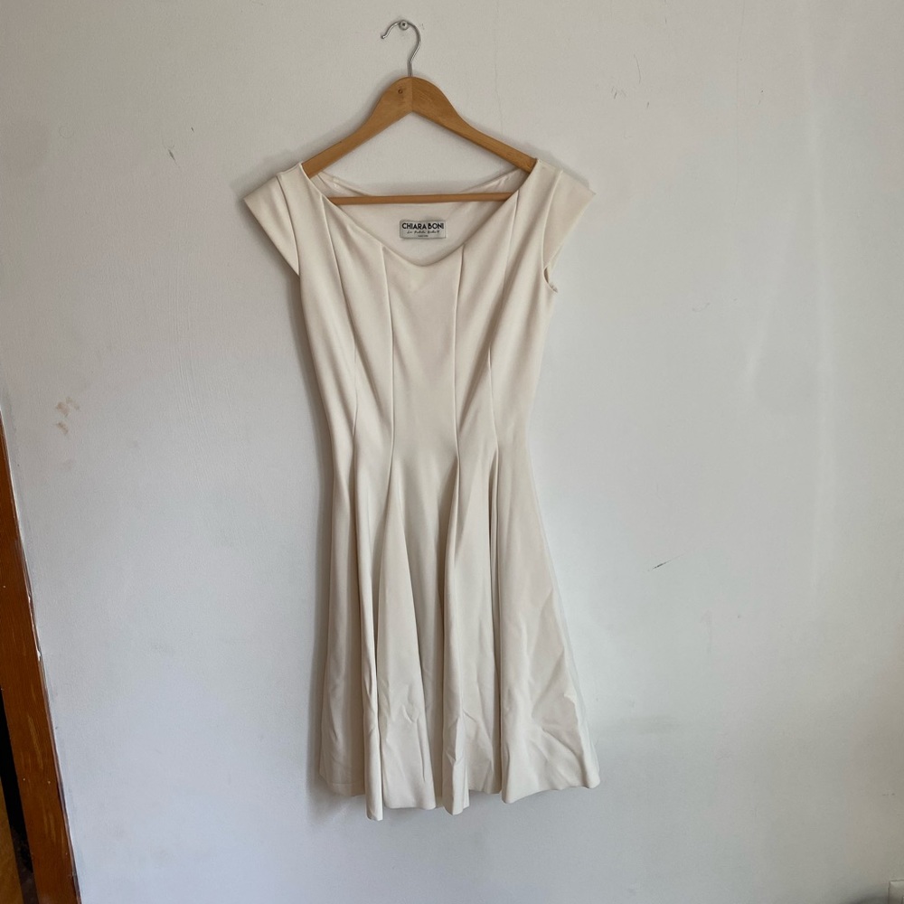 Chiara Bonu White Elegant Women's Dress